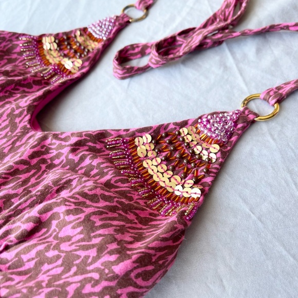 Vintage Victoria Secret Sexy Bra Top Halter Swim Suit Cover Up Dress - Picture 6 of 16